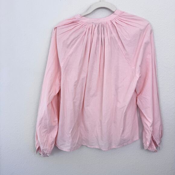 Galeries Lafayette Womens Blouse Top Size 36 / XS 100% Cotton Striped Peach - Picture 4 of 9